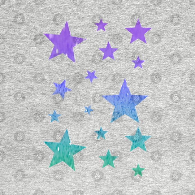 Pastel Purple Teal Ombre Faux Glitter Stars by Felicity-K